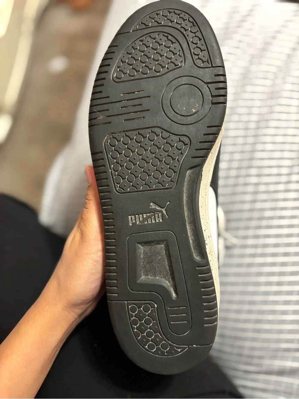 Puma Black and White Foam-Cushion High-Top Sneaker - Picture 4 of 4